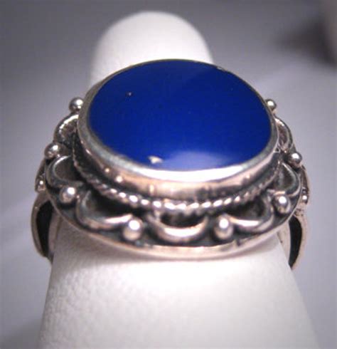 Vintage Lapis Silver Ring Victorian Style Sterling Silver Etsy