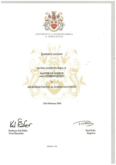 Uk Master Degree Certificate