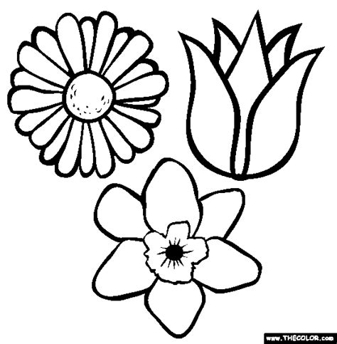 Cute spring flower coloring pages zabelyesayancom flower. Spring Online Coloring Pages