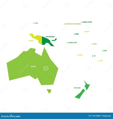 Mapa Político Infographical Muito Simplificado De Austrália E De