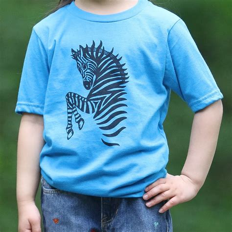 Kids Zebra Print T Shirt Safari Animal Prints On Vegan Etsy