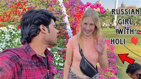 Russian Girl Ke Sath Holi Kheli 😜 Flirting With Russian Girl 🥰 Azhar Pradhan Vlog Youtube