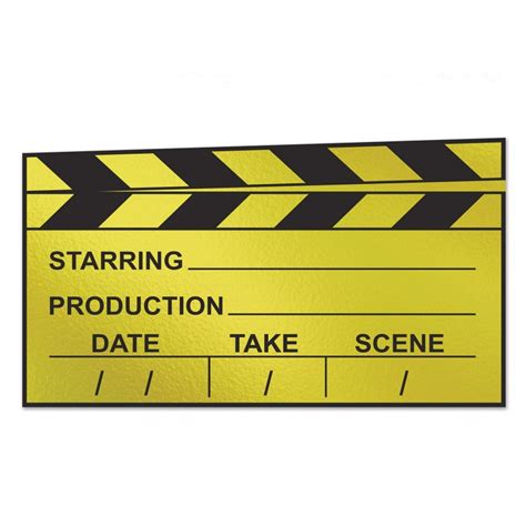 Black And Gold Hollywood Awards Night Clapboard Cutout 20cm X 38cm