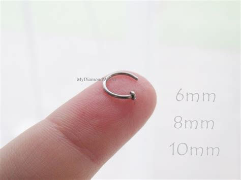 Fitted Tiny Open Nose Ring Rose Gold Sterling Silver Small Etsy Uk