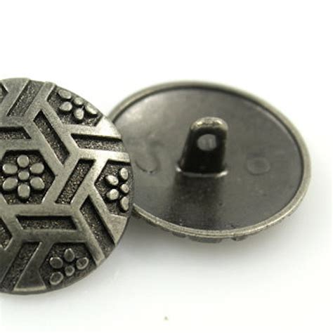 Sale Flowers And Hexagons Gunmetal Button 1316 Swc 26 The Button Bird