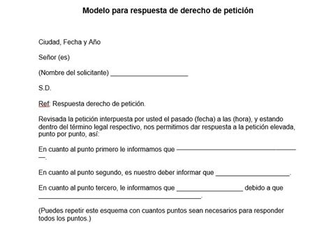 Respuesta A Derecho De Petición Enero 2024