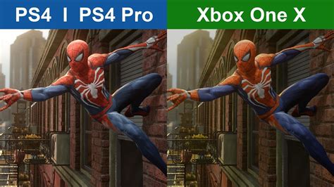 Spiderman Ps4 Vs Xbox One X Graphics Comparison Full Hd Youtube
