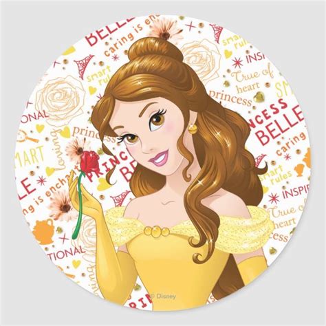 Princess Belle Classic Round Sticker With Images