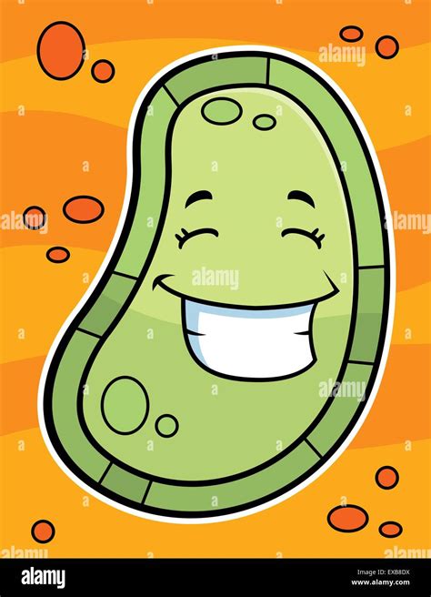 A Cartoon Green Germ Happy And Smiling Stock Vector Image And Art Alamy