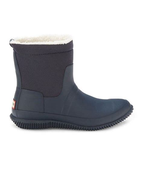 Hunter Faux Shearling Lined Rain Boots In Blue For Men Lyst