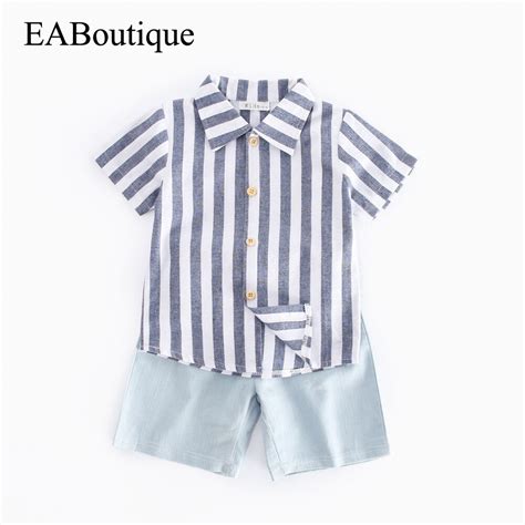 Eaboutique 2017 New Summer Kids Clothes Fashion Striped Printed Beach