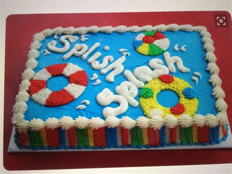 Summertime Pool Party Sheet Cake In Buttercream Splish Splash Birthday Party Pool Birthday