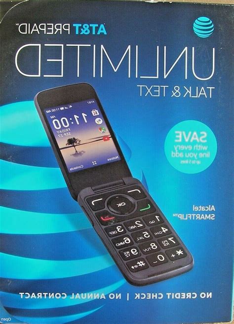 Atandt Alcatel Smartflip 4052r Prepaid Flip Cell Phone