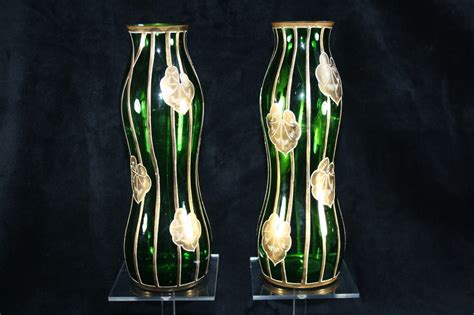 C10001 Pair Of Magnificent Jugendstil Vases Of The Gräflich Harrach Sche Glasfabrik Neuwelt