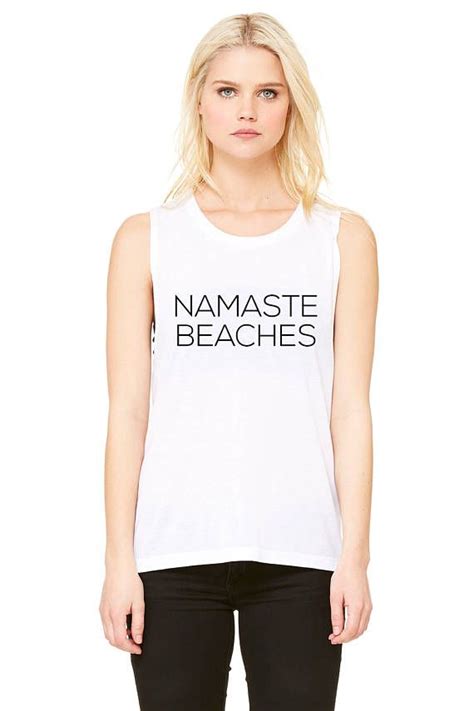Namaste Beaches Yoga Muscle Tank Free Shipping Women S Womens Muscle