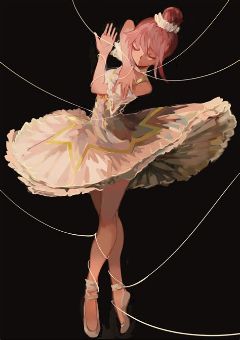 Safebooru 1girl Adapted Costume Ballerina Ballet Ballet Slippers Bangs Black Background Choker