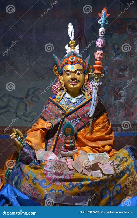 Statue Of Padmasambhava Or Guru Rinpoche In Thiksey Monastery Ladakh India Editorial Image
