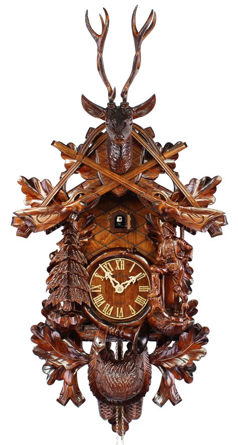 Adolf Herr Cuckoo Clock The Deer Hunter Ah 7731 8t New 4260213892502