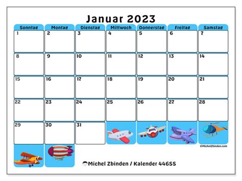 Kalender Januar 2023 Zum Ausdrucken “446ss” Michel Zbinden Be