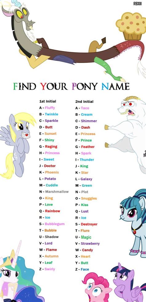 My Little Pony Find Your Pony Name Game My Little Pony Cartoon