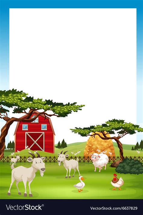 Border Design With Farm Animals Royalty Free Vector Image