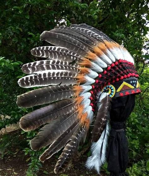 turkey feather headdress chief indian style indian headdress etsy feather headdress indian