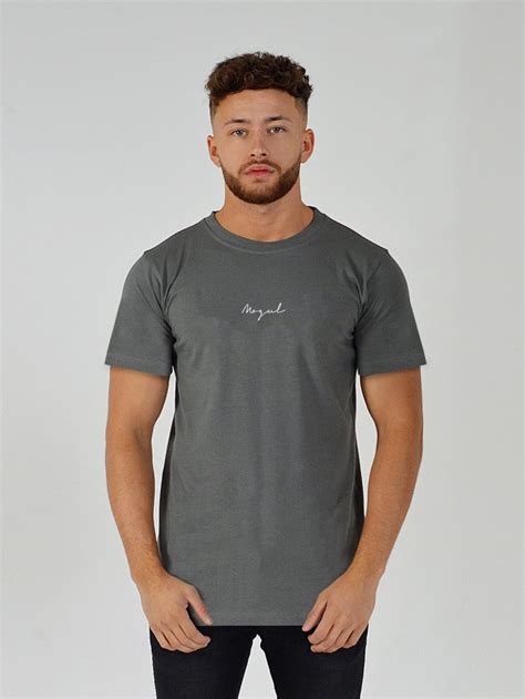 Oversized Signature T Shirt Slate Grey Mogul Club