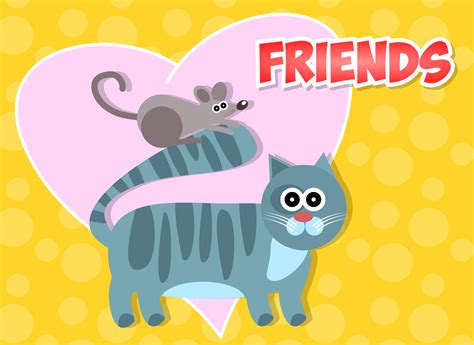 Card Front Cat And Mouse Friends 3017x2200 Cat Mouse