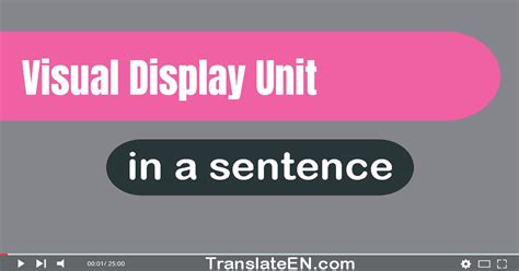 Use Visual Display Unit In A Sentence