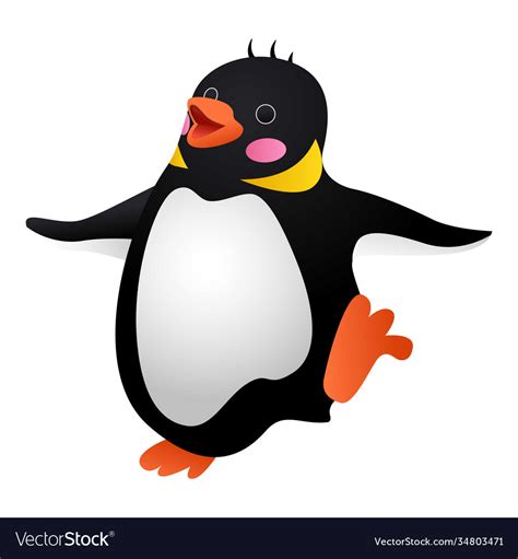 Dancing Penguin Icon Cartoon Style Royalty Free Vector Image