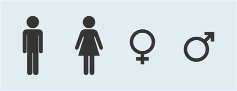 Black Outlines Icons Of Gender Symbols Male And Female Sex Sign Gender Symbol Restroom Door