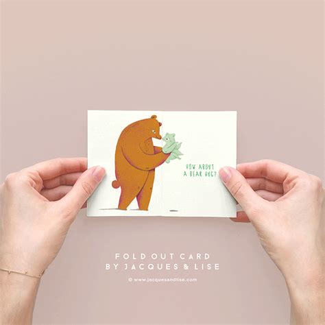 bear hug card jacques and lise foldable cards