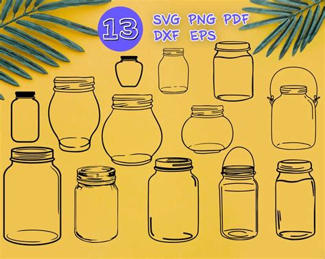 Masson Jar Svg Mason Jar Design Jar Svg Bottle Svg Kitchen Etsy Uk