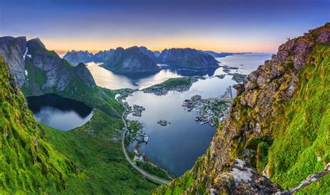 4k 5k 6k Reinebringen Reine Norway Mountains Lofoten Sea From