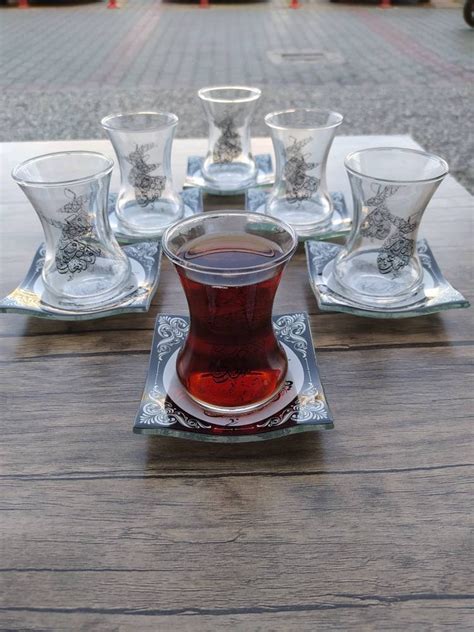 Tribal Glass Piece Tea Set Ml Turkish Coffee Cups English Home