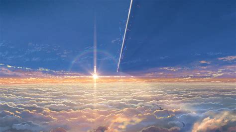Makoto Shinkai Kimi No Na Wa Anime Sky Clouds Sunlight