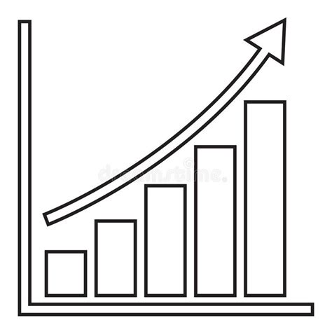 Financial Growth Chart With Trend Line Graph Bar Chart Stock Vector