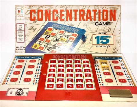Vintage 1970s Concentration Board Game 15th Edition Complete