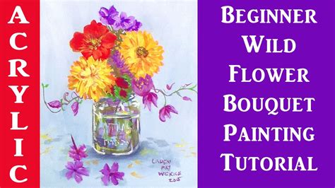 Wildflower Bouquet Acrylic Painting Tutorial Youtube