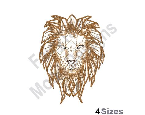 Lion Machine Embroidery Design Lion Head Silhouette Etsy