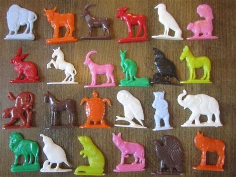 8 Vintage Miniature Animal Toy Cracker Jack Bubble Gum Cereal Etsy In