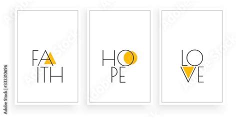 Faith Hope Love Vector Scandinavian Art Design Wording Design
