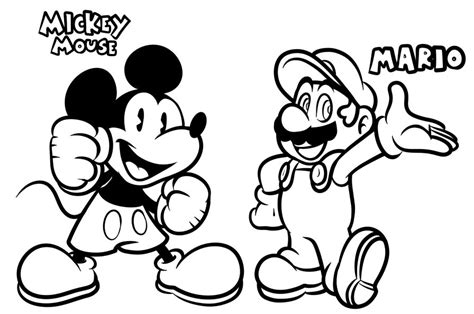 Mario And Mickey Mouse Lineart By Jamesthereggie On Deviantart