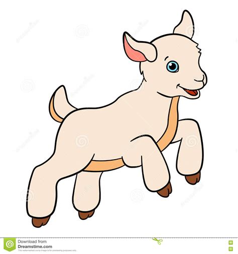 Cartoon Farm Animals For Kids Little Cute Baby Goat