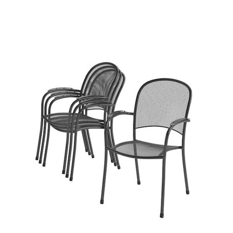 Royal Garden Commercial Steel Mesh Stack Outdoor Patio Chairs Pack Rmdstc The Home Depot