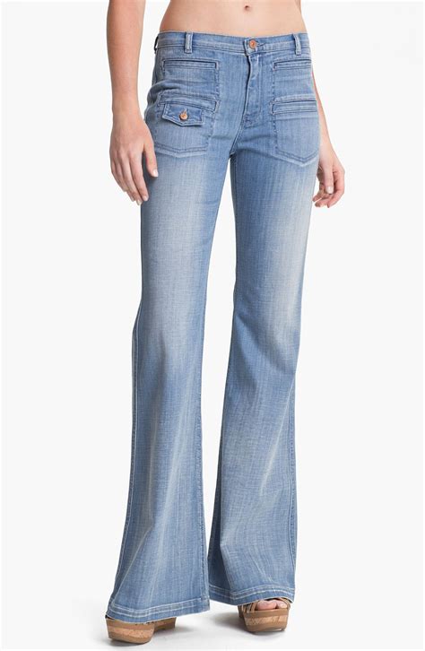 7 for all mankind® georgia wide leg stretch jeans authentic light nordstrom