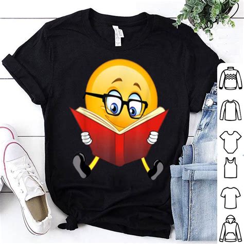 Top Nerdy Reading Emoji Funny Christmas Cute Book Lover T Shirt