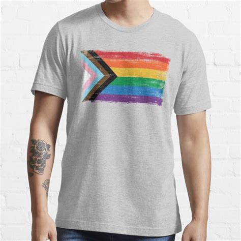 Lgbtq Progress Pride Flag Vintage Paint Gay Transgender Queer T
