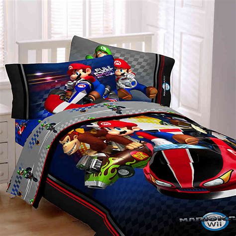 Super Mario Brothers Mario Kart Wii Comforter Set Bed