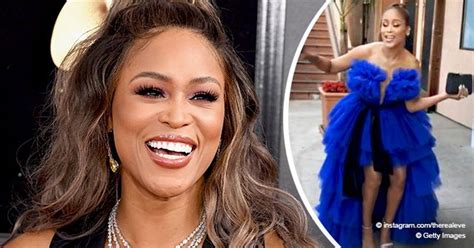 Rapper Eve Looks Amazing In A Blue Dress To Attend Daytime Emmy In A